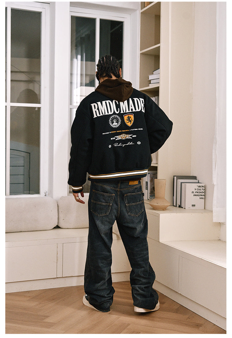 Remedy RMDC MADE Embroidered Varsity Jacket | Face 3 Face