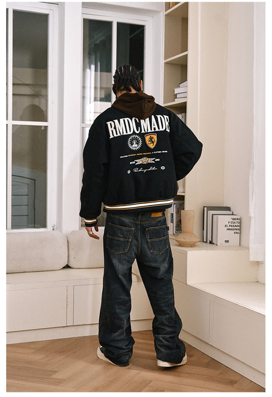 Remedy RMDC MADE Embroidered Varsity Jacket | Face 3 Face