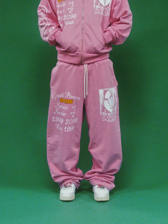 EVETS Anime Graphic Print Baggy Sweatpants | Face 3 Face