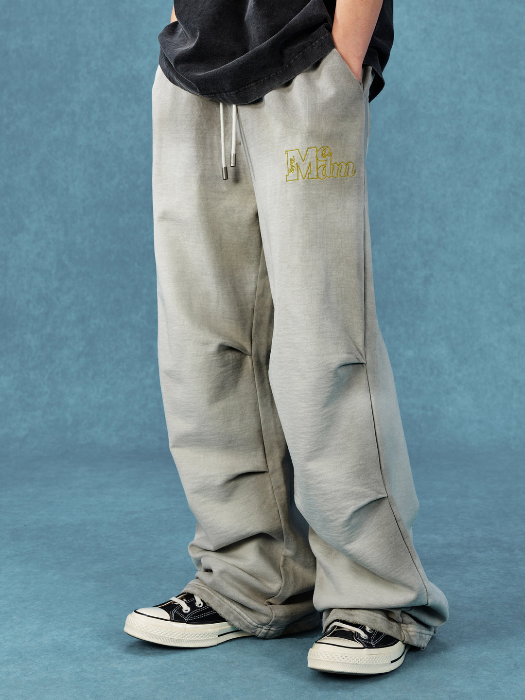 MEDM Washed and Dyed Embroidered Sweatpants | Face 3 Face