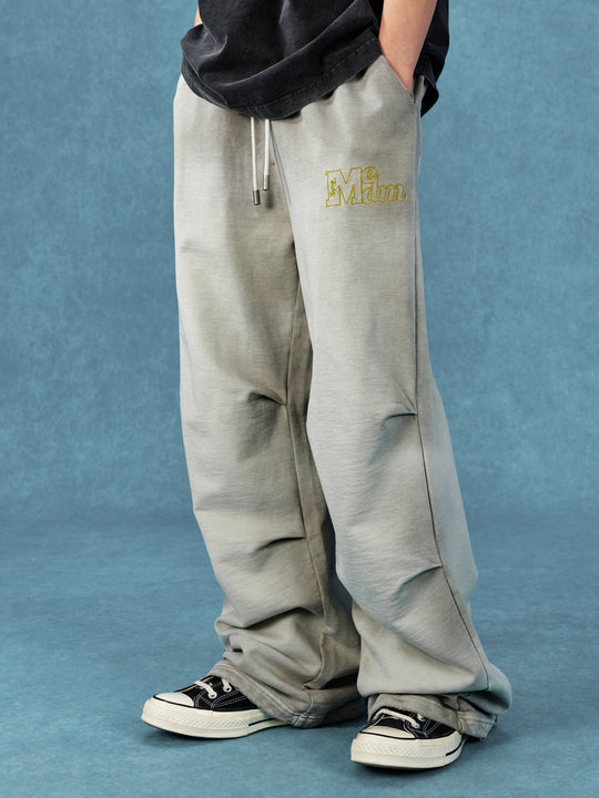 MEDM Washed and Dyed Embroidered Sweatpants | Face 3 Face