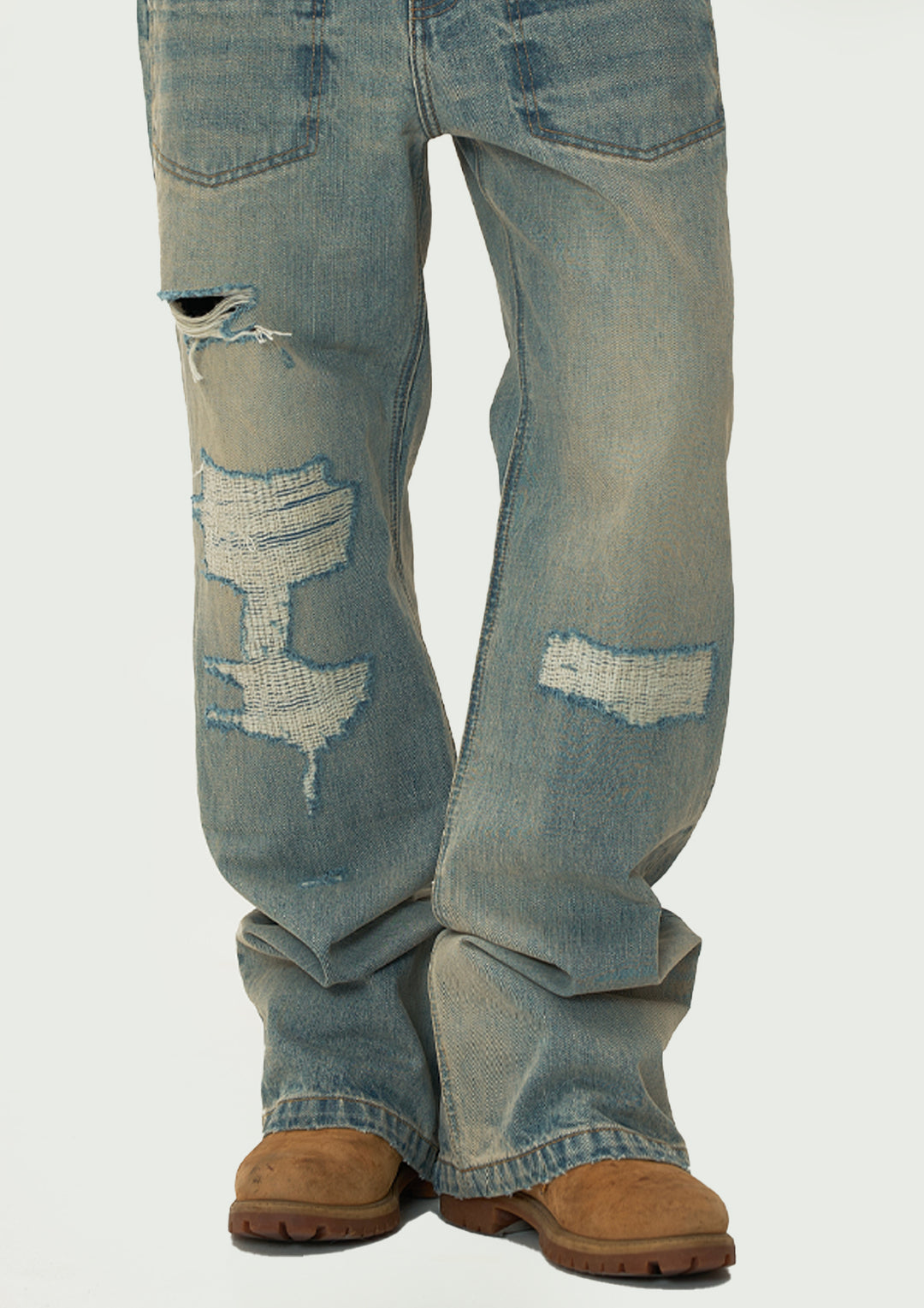 EVILKNIGHT(EK) Washed Distressed Utility Jeans | Face 3 Face