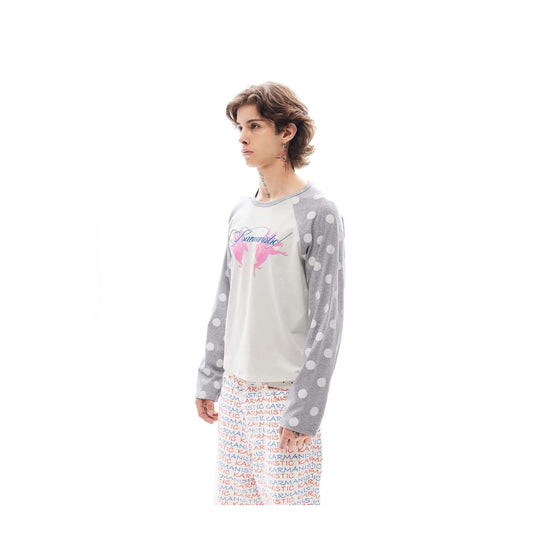 KARMANISTIC Pegasus Print Dot Sleeve Raglan Long Sleeve Tee | Face 3 Face