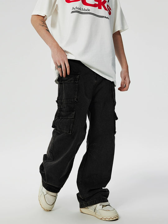 Achock Washed Multi Pocket Work Cargo Pants | Face 3 Face