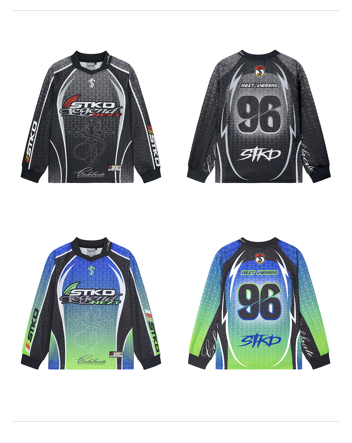 Small Town Kid Parametric Printed Gradient Moto Jersey | Face 3 Face