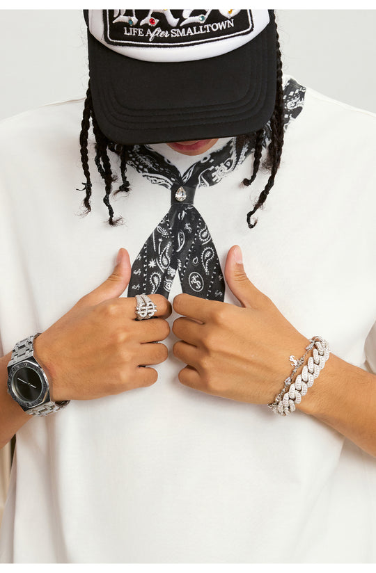 Small Town Kid Paisley Neck Scarf Print Tee | Face 3 Face