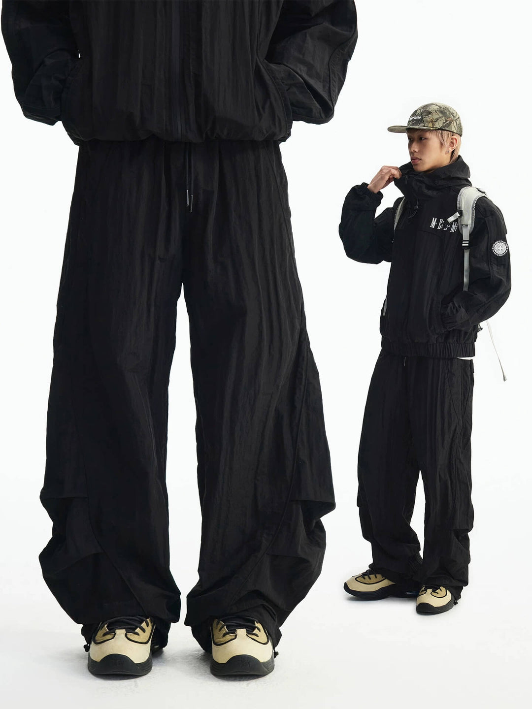 MEDM Sheen Texture Lightweight Utility Track Pants | Face 3 Face