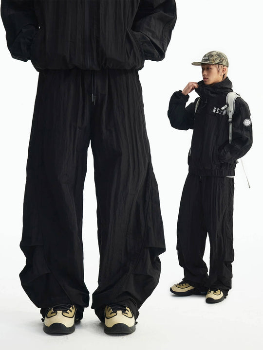 MEDM Sheen Texture Lightweight Utility Track Pants | Face 3 Face