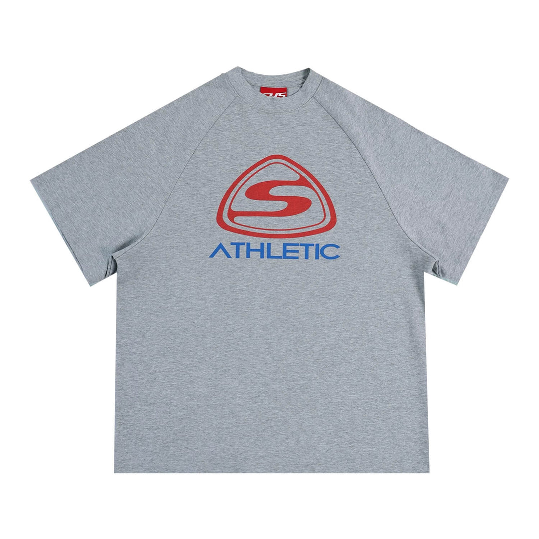 S45 Athletic Logo Distressed Raglan Short Sleeve Tee | Face 3 Face