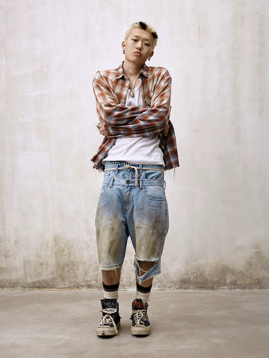 Remedy Gradient Washed Plaid Long Sleeve Shirt | Face 3 Face