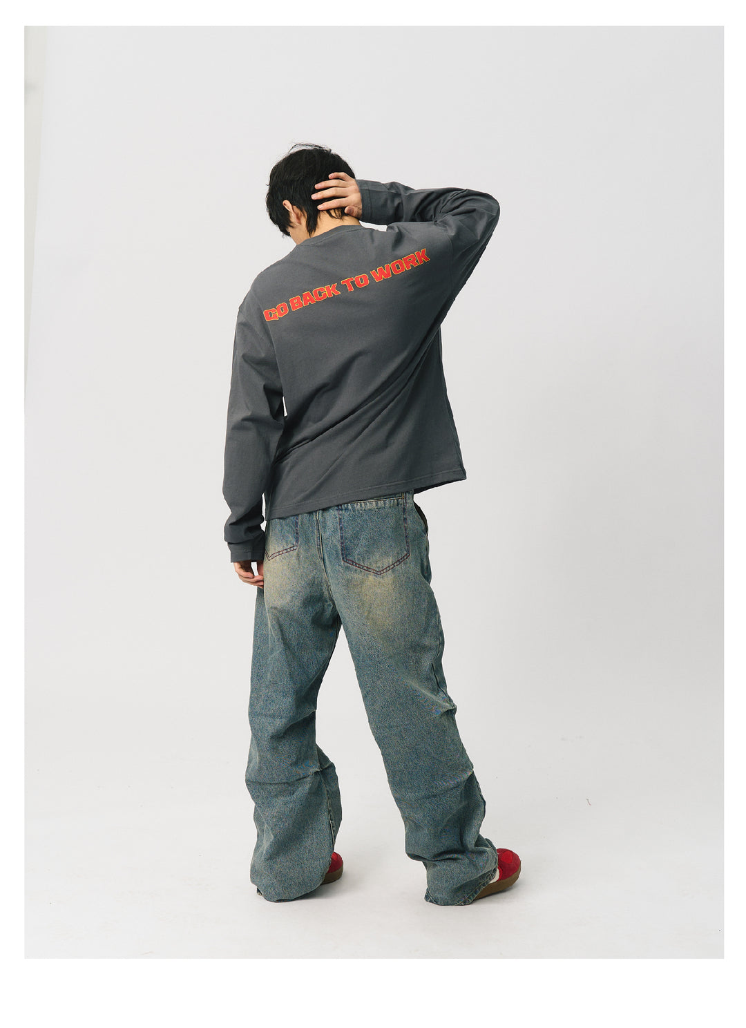 S45 Basic Letter Logo Printed Long-Sleeve Tee | Face 3 Face