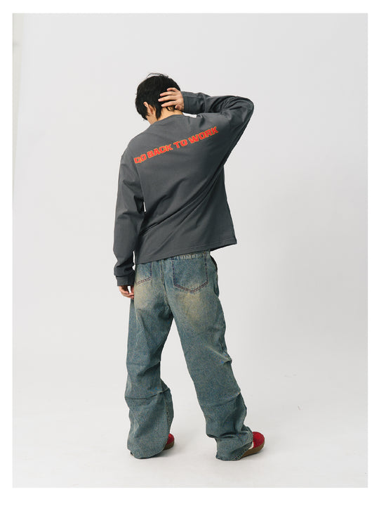 S45 Basic Letter Logo Printed Long-Sleeve Tee | Face 3 Face