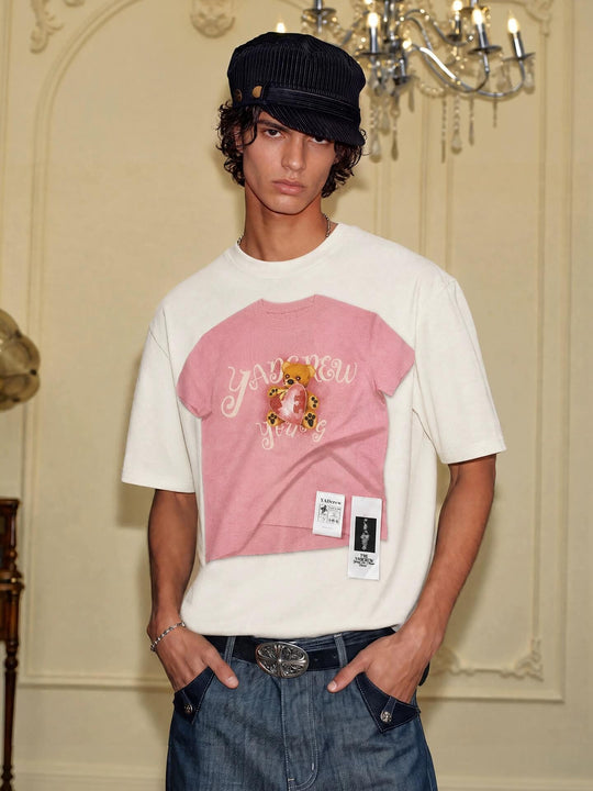 YADcrew Digital Print Cute Bear Rhinestone Tee | Face 3 Face