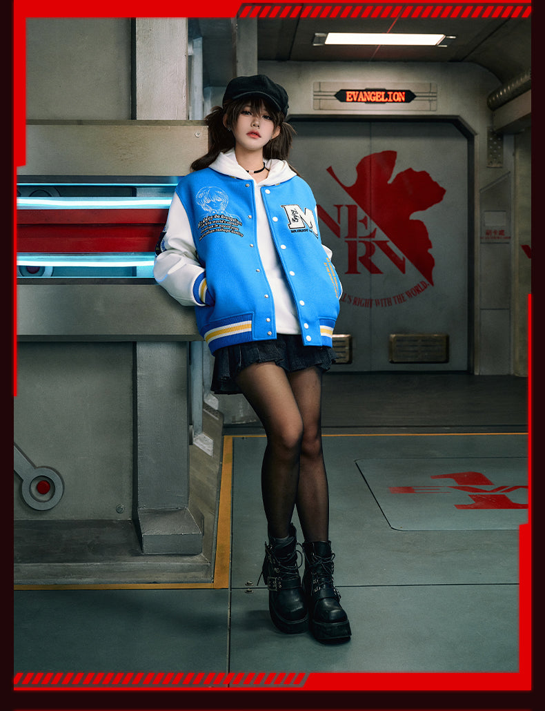 MEDM x EVA Unit-00, Unit-01, Mark.06 Leather Varsity Jacket | Face 3 Face