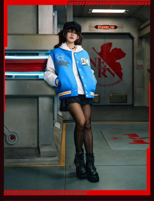 MEDM x EVA Unit-00, Unit-01, Mark.06 Leather Varsity Jacket | Face 3 Face