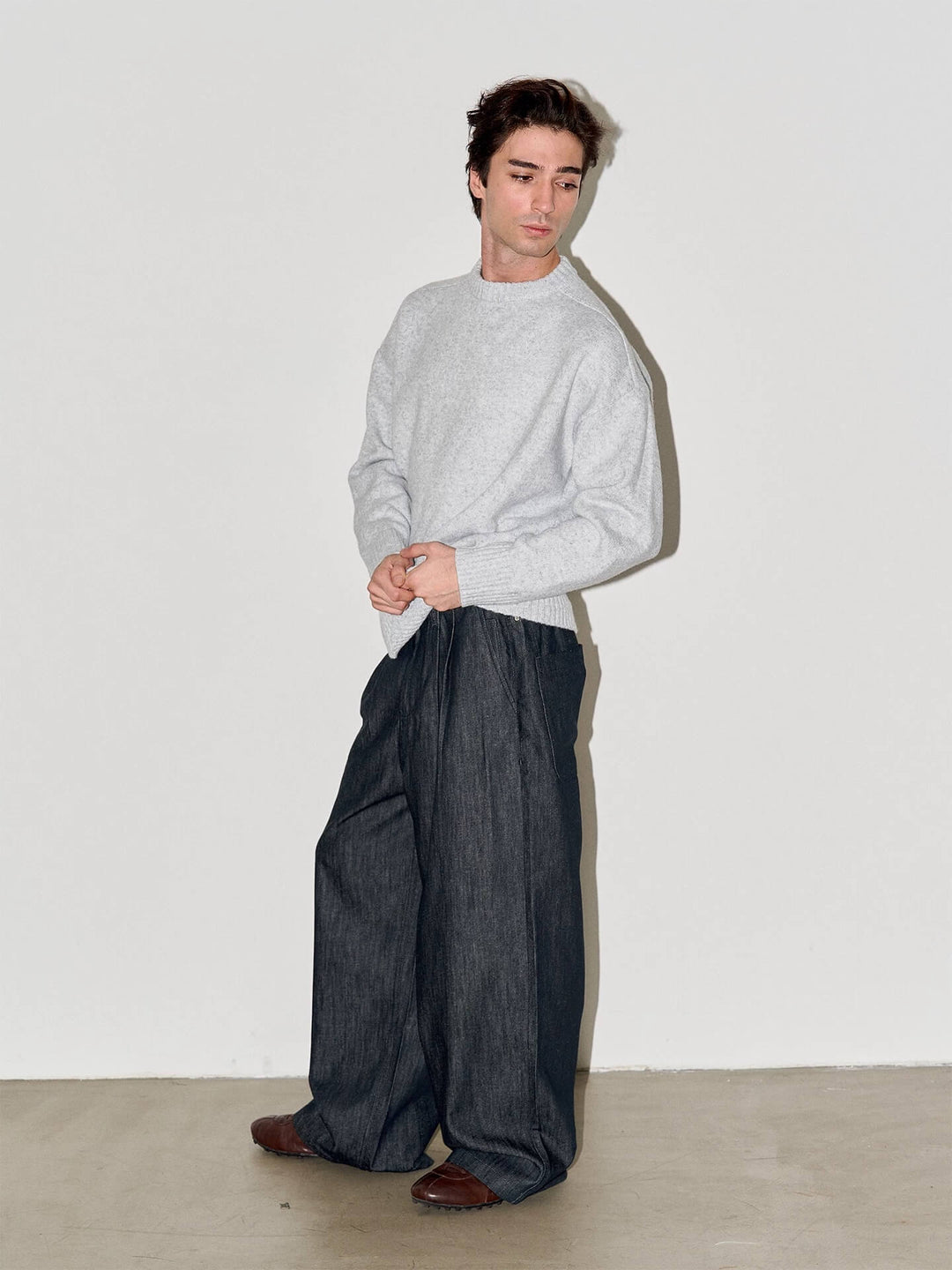 LIBERAFIT Raw Denim Pleated Dress Baggy Jeans | Face 3 Face