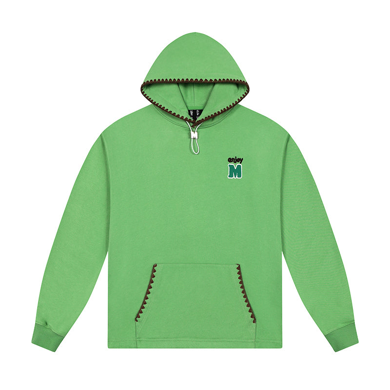 MEDM Color Clashing Shell Embroidery Hoodie
