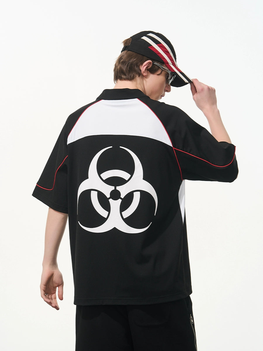 Harsh and Cruel Structure Spliced Racing Tee