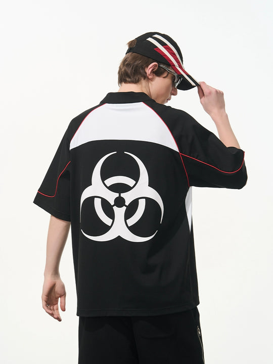 Harsh and Cruel Structure Spliced Racing Tee