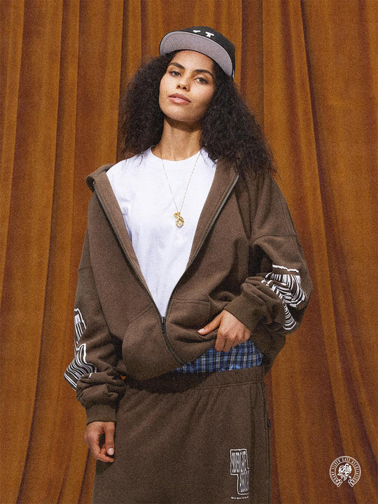 MHARF Army Green Vintage Zip-Up Hoodie | Face 3 Face