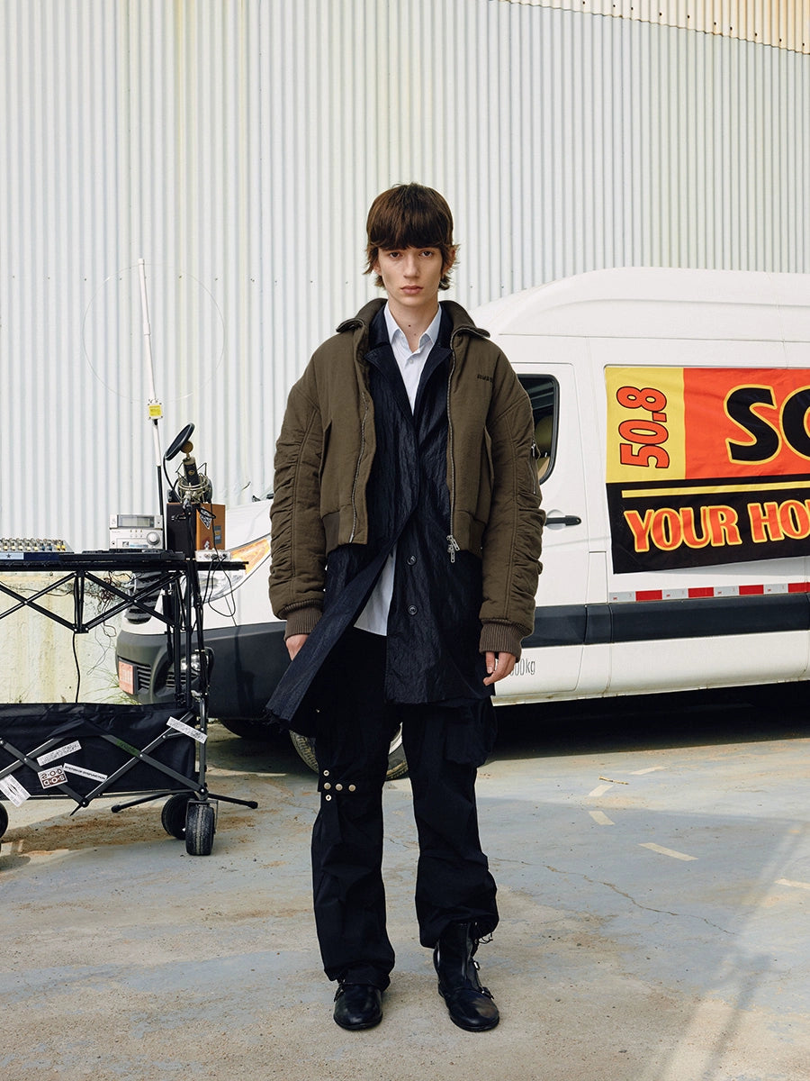 SOD Co. Olive Pilling Custom Pleated MA-1 Bomber Jacket | Face 3 Face