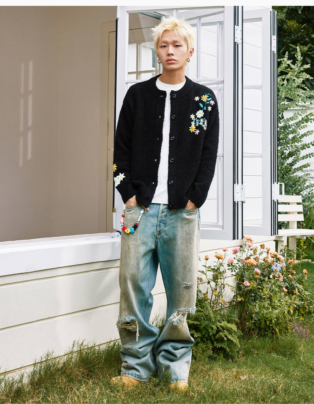 MEDM Floral Vine Embroidered Knit Cardigan | Face 3 Face