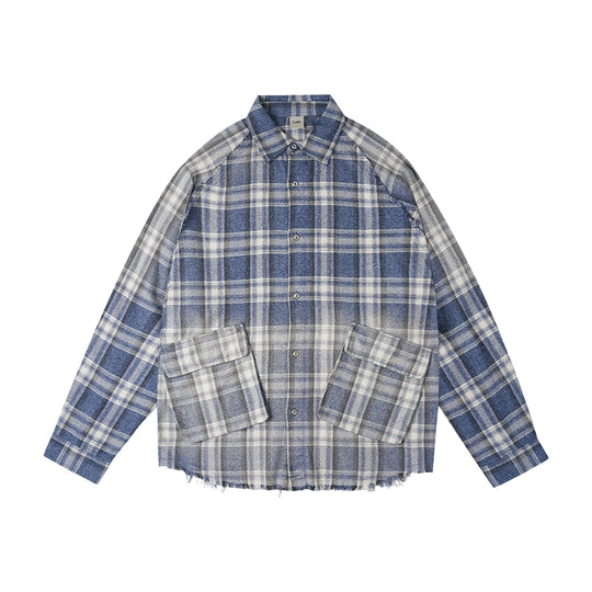 Labt Washed Flannel Plaid Long Sleeve Pocket Shirt | Face 3 Face