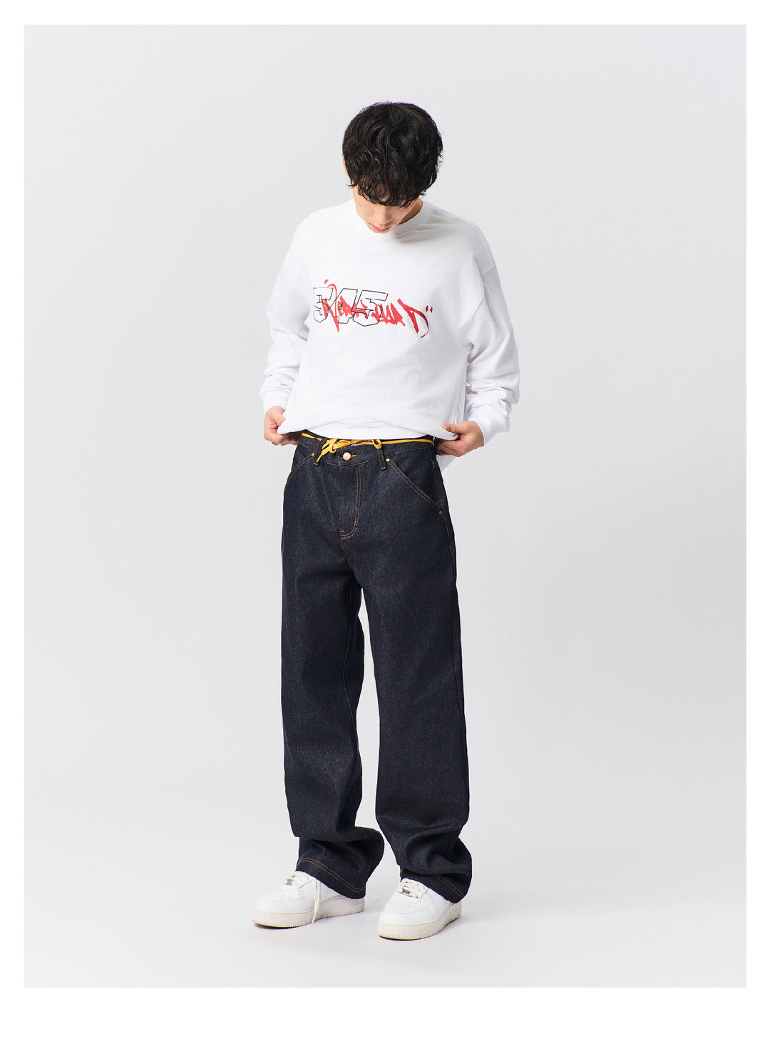 S45 Graffiti Font Typography Long-Sleeve Tee | Face 3 Face