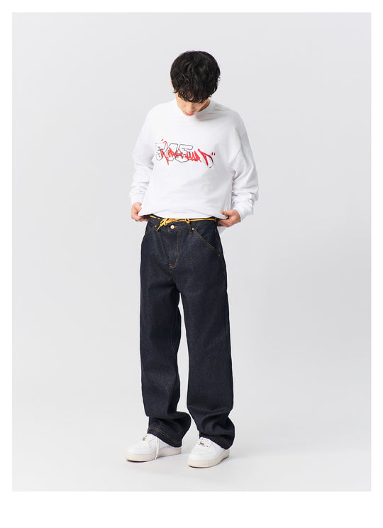 S45 Graffiti Font Typography Long-Sleeve Tee | Face 3 Face