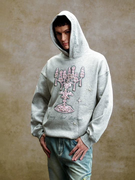 YADcrew Pearl Embellished Candlestick Hoodie | Face 3 Face