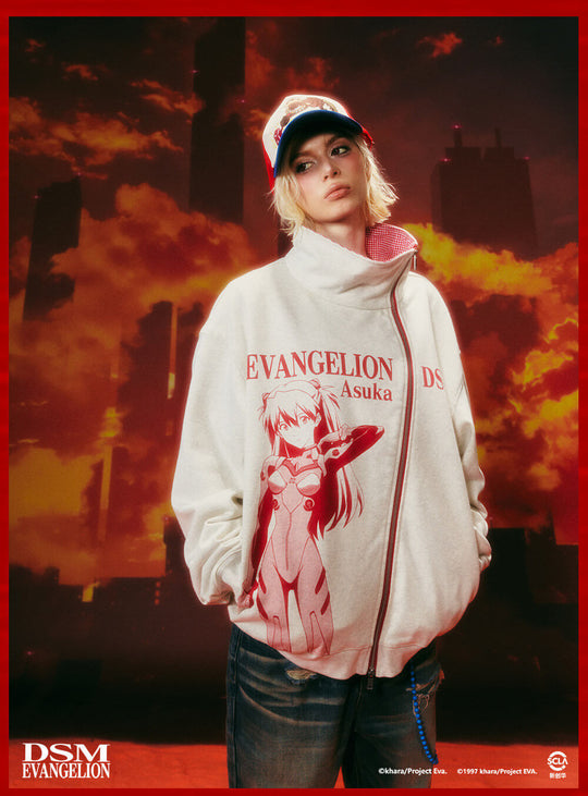 DSM x EVA Character Graphic Slanted Zip Sweatshirt | Face 3 Face