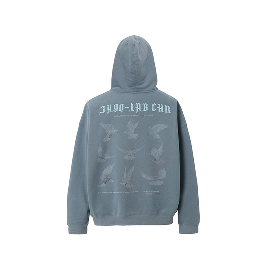JHYQ White Dove Bubble Print Hoodie