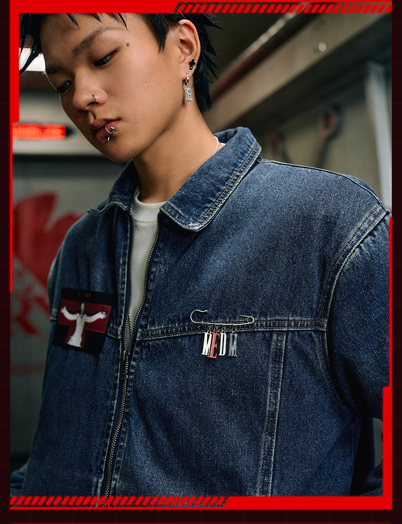 MEDM x EVA Lilith Embroidered Denim Jacket | Face 3 Face