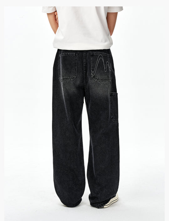MEDM Washed M Buckle Utility Jeans | Face 3 Face