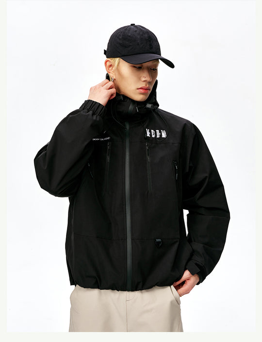 MEDM Basic Logo Embroidered Hardshell Jacket | Face 3 Face