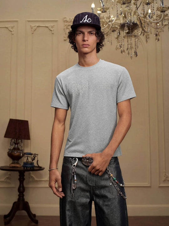 YADcrew Rhinestone Logo Slim Fit Tee | Face 3 Face