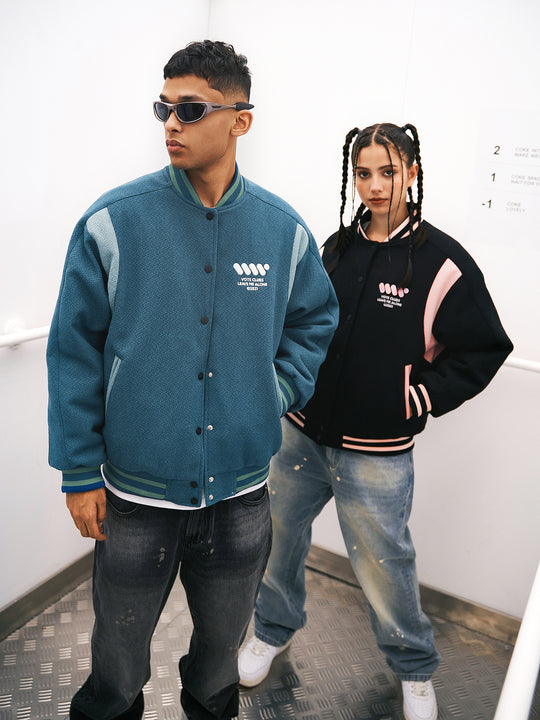 VOTE Color Blocked Baseball Jacket