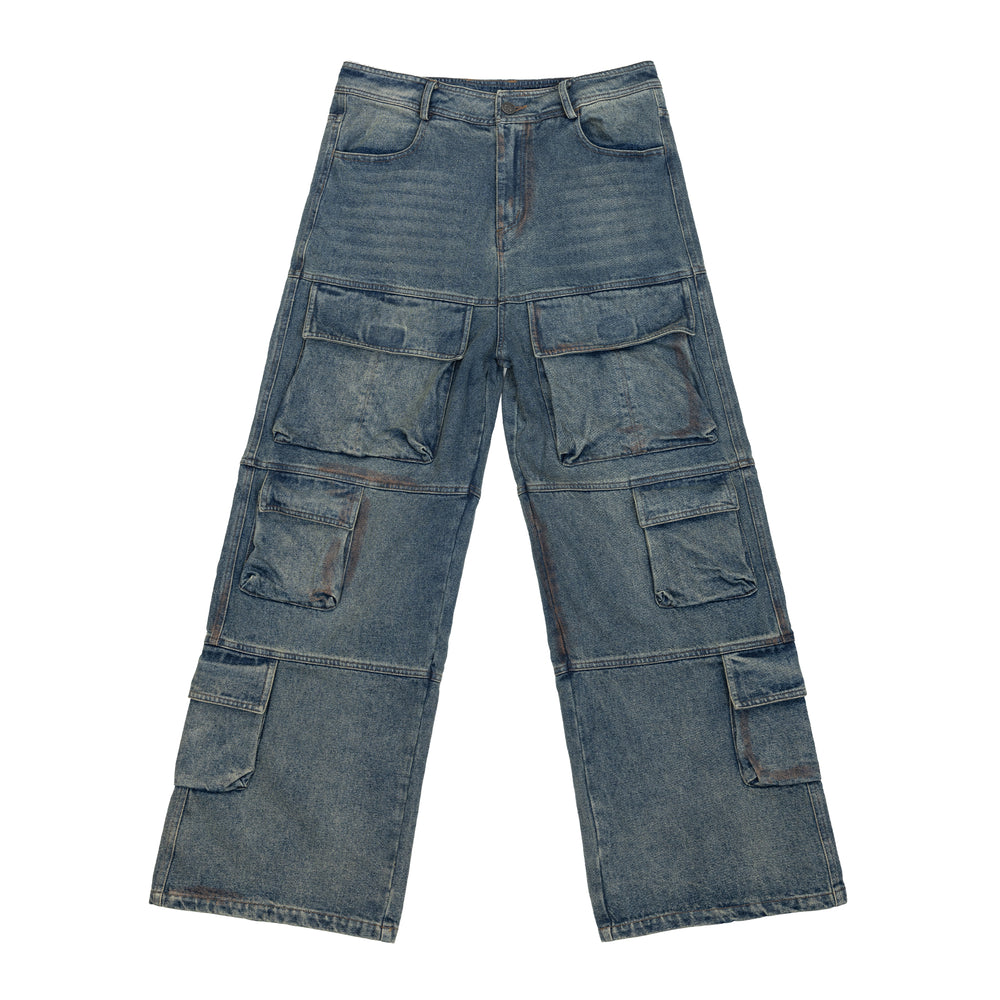 JHYQ Multi Pocket Work Denim Jeans