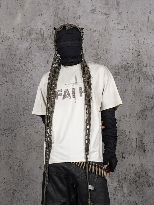 UNDERWATER Dirty Dye Destroyed Dusty White Vintage Print Tee | Face 3 Face