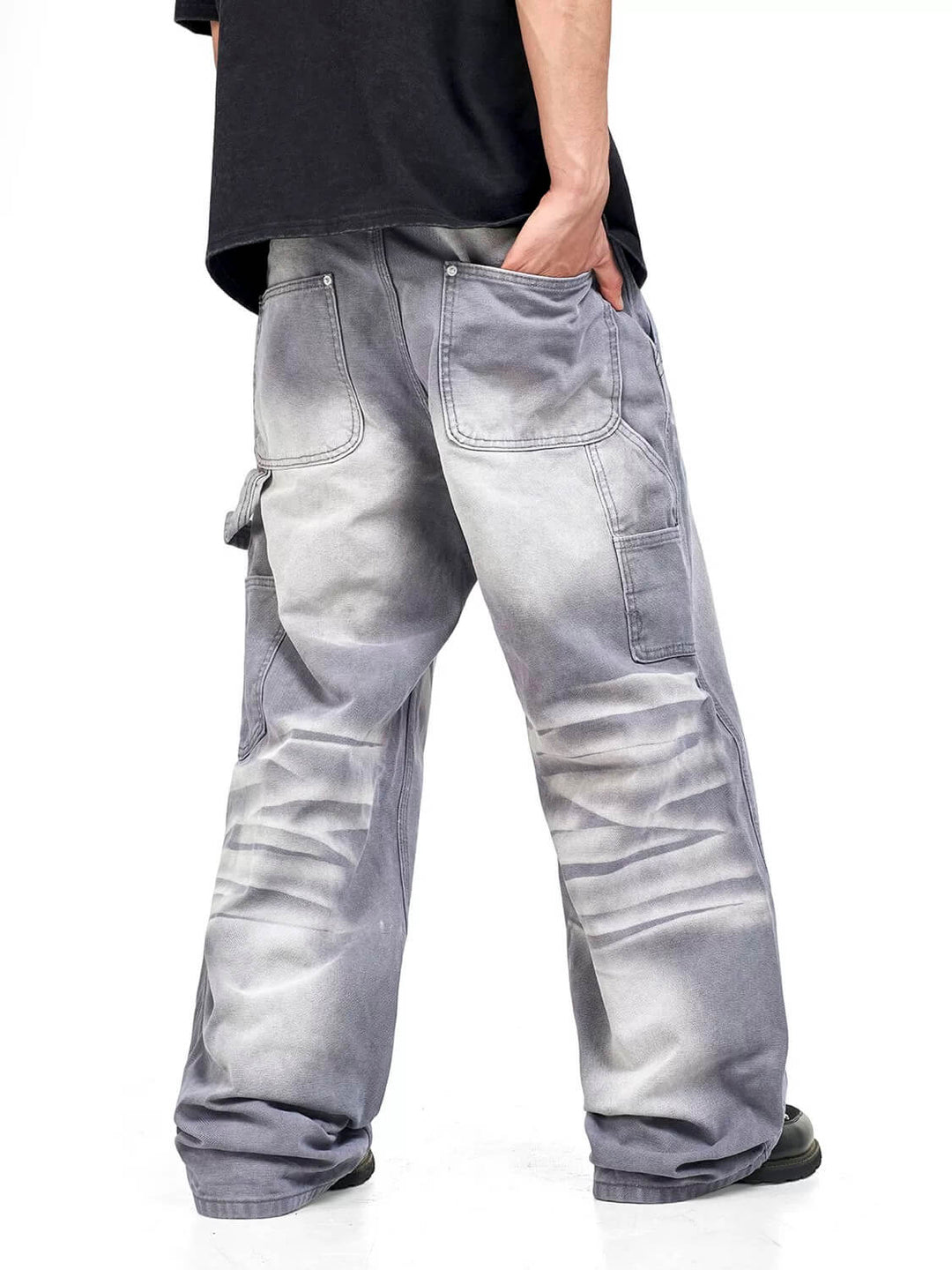 F3F Select Stone Washed Baggy Painter Jeans