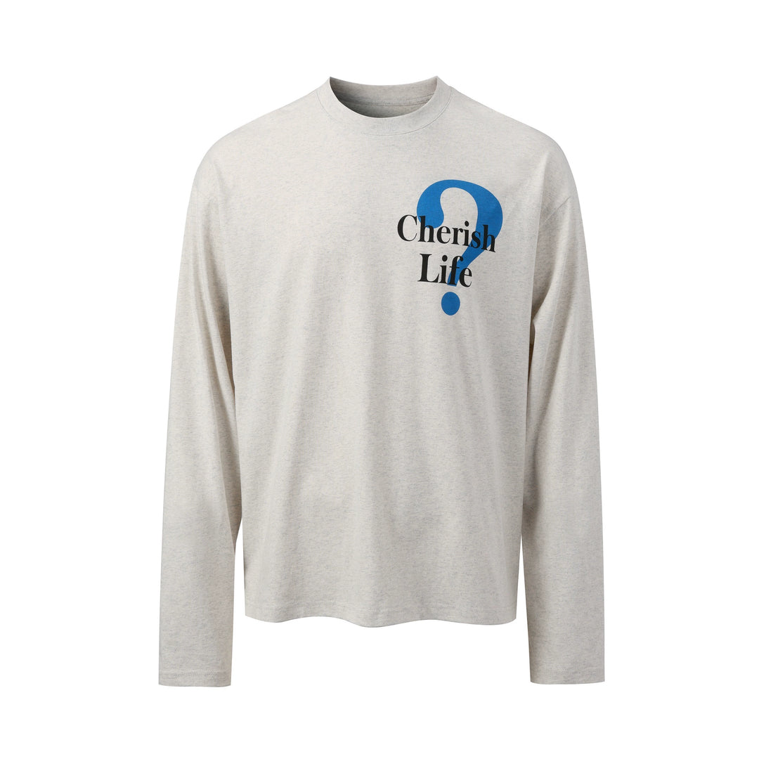 NOVACAM Question Mark Print Long Sleeve Tee | Face 3 Face