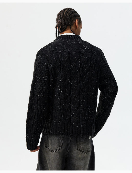 MEDM Speckled Cable Knit Cardigan | Face 3 Face