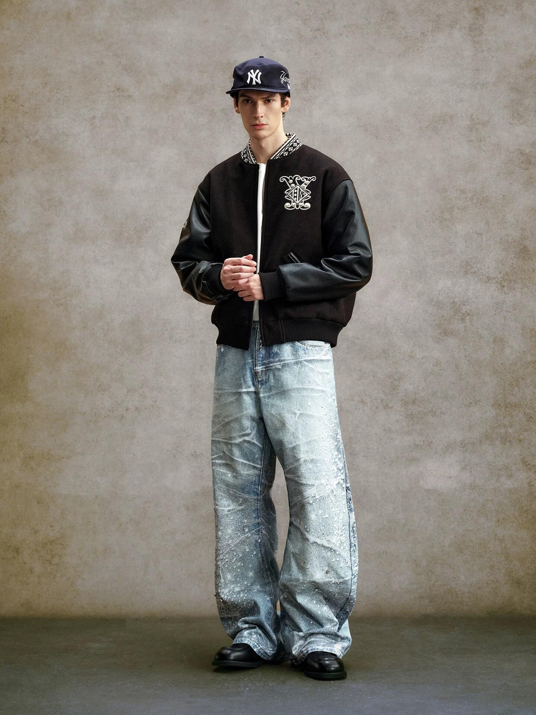 YADcrew 3D Digital Print Rhinestone Machete Jeans | Face 3 Face