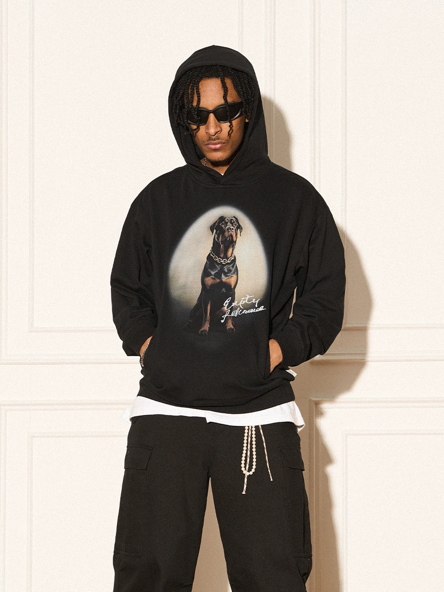 EMPTY REFERENCE Rottweiler Dog Print Hoodie