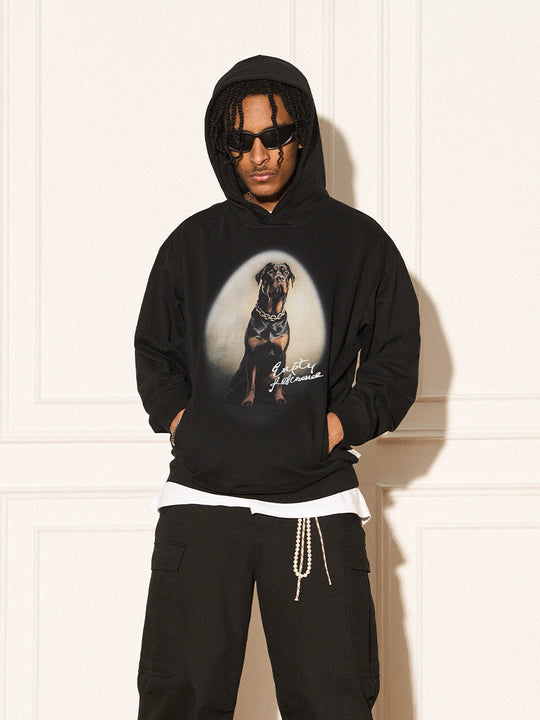 EMPTY REFERENCE Rottweiler Dog Print Hoodie