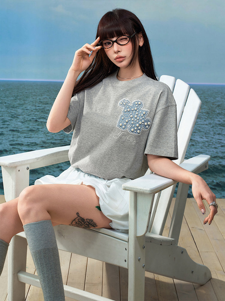 YADcrew Pearl Puzzle Patch Embroidered Tee | Face 3 Face