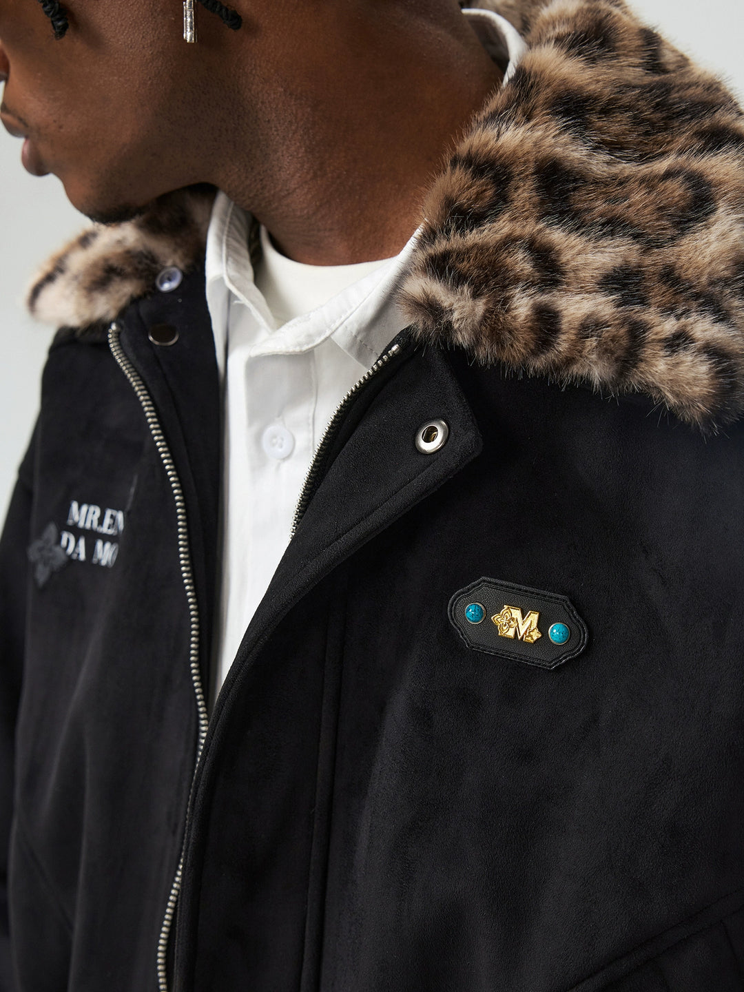 MEDM Detachable Collar Suede Jacket | Face 3 Face