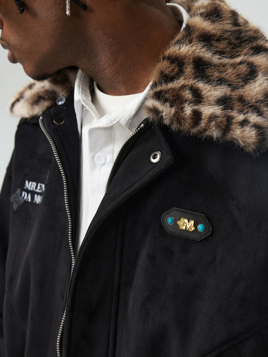 MEDM Detachable Collar Suede Jacket | Face 3 Face