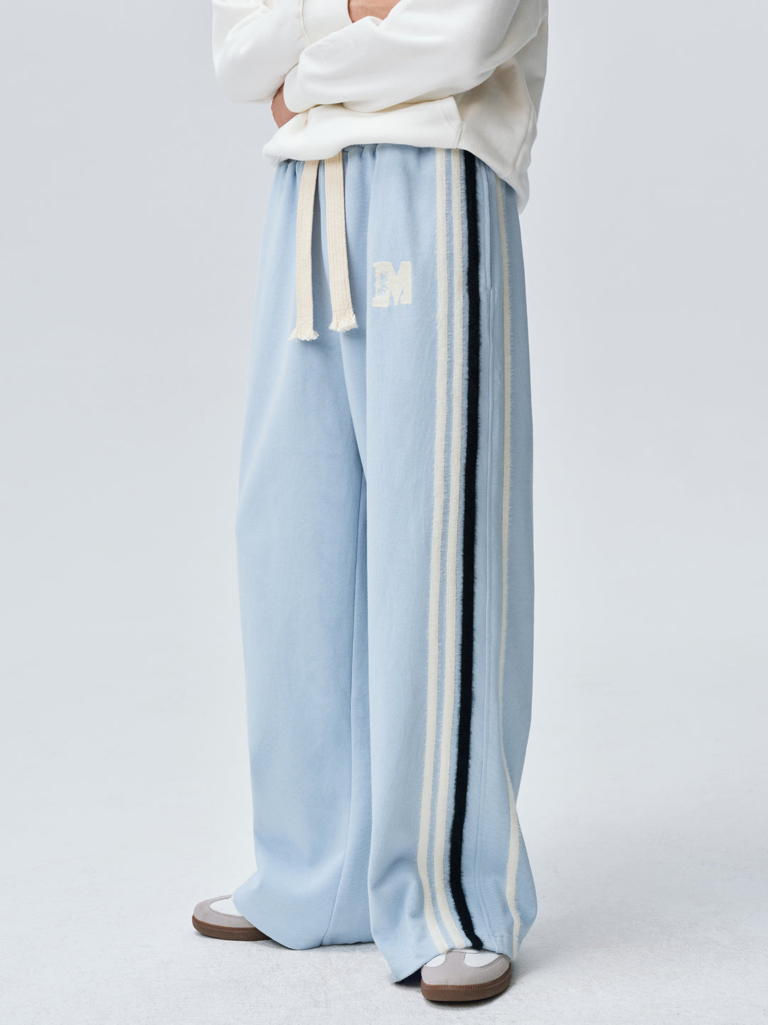 MEDM Side Stripe Four-Bar Drawstring Baggy Sweatpants | Face 3 Face