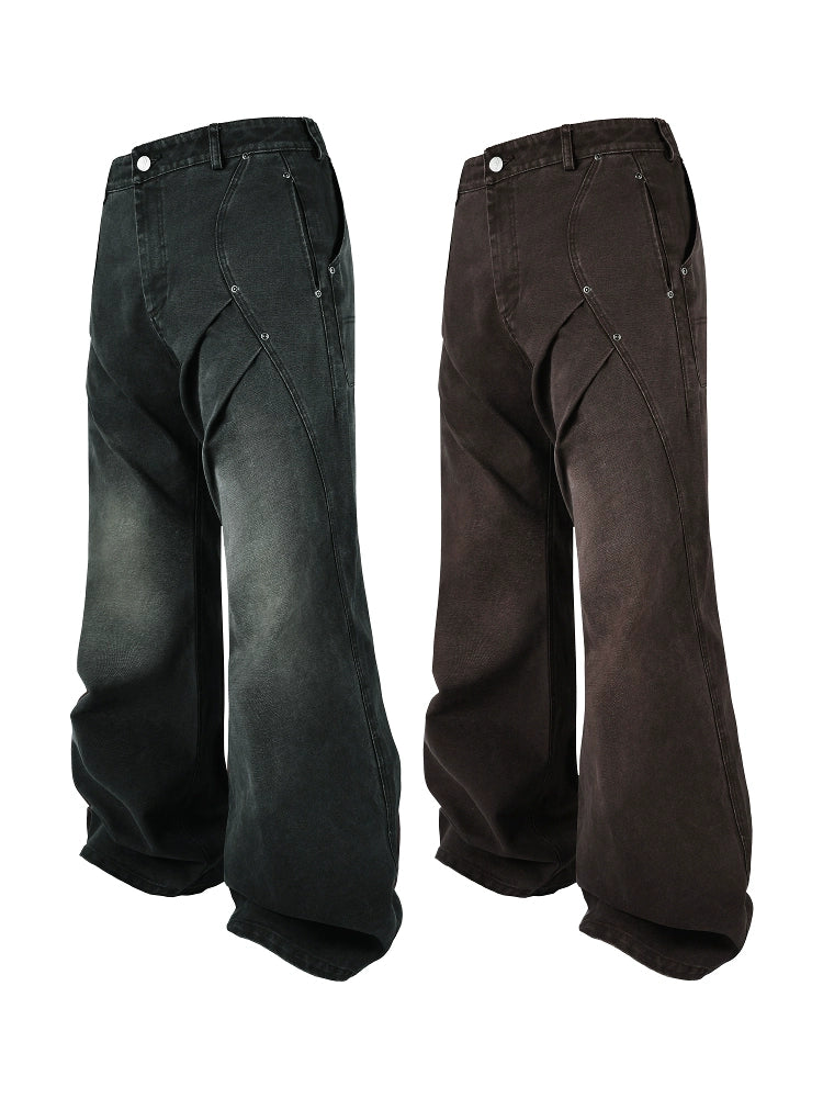 ANTIDOTE 3D Pleated Washed Work Pants | Face 3 Face
